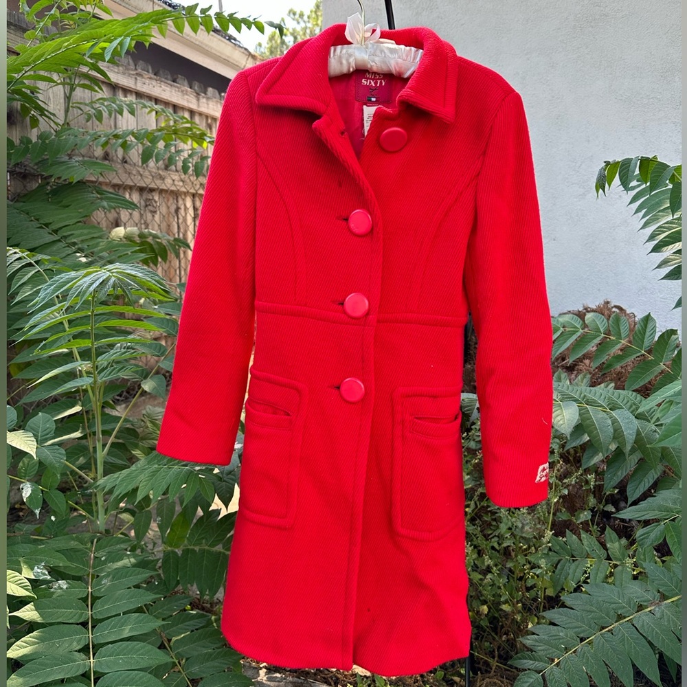 Miss Sixty Red Vintage Pea Coat XS